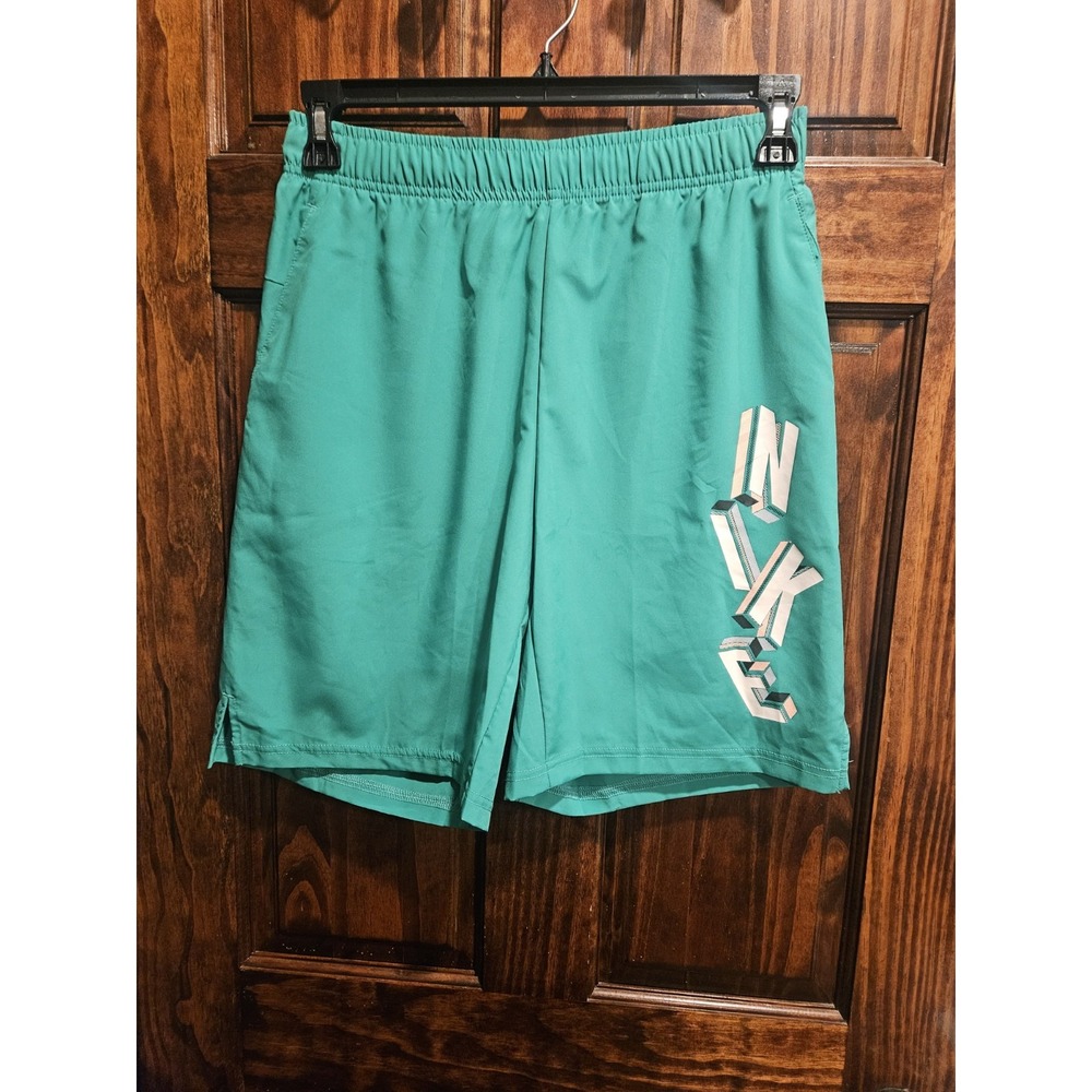 Nike Dri Fit Shorts Mens Small Green Athletic Basketball Gym Workout Swoosh